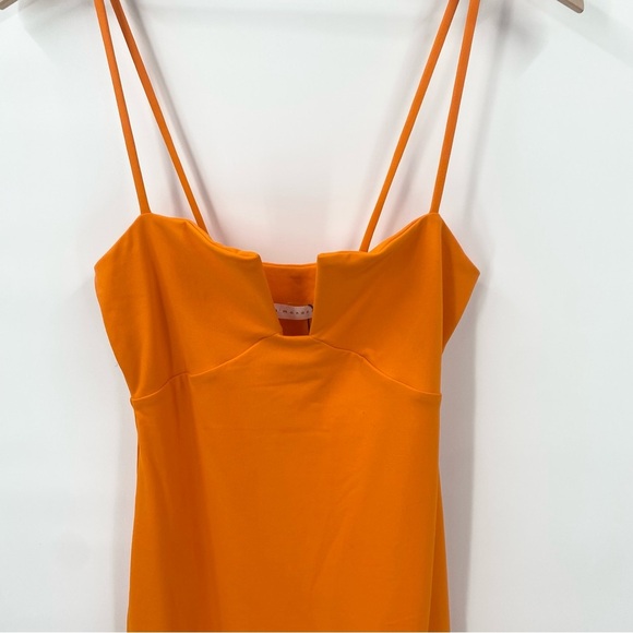 Susana Monaco Orange Square Wire String Midi Dress in Popsicle Medium New - Picture 7 of 7